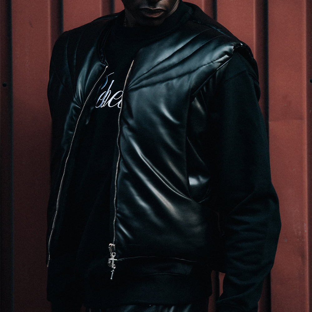 Grouture Faux Leather Padded Vest