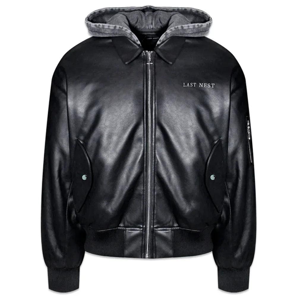 LAST NEST(ラストネスト)商品ページ - Hooded Faux Leather Flight 