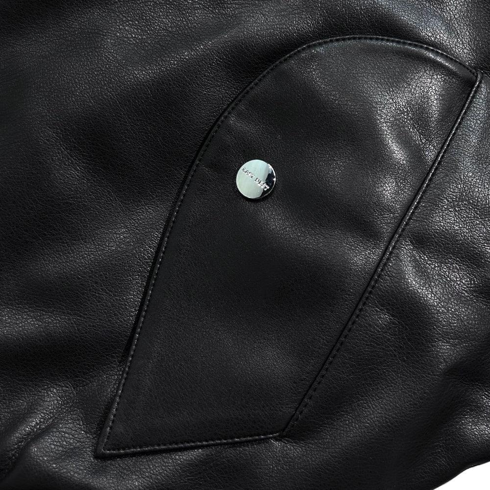 Hooded Faux Leather Flight Jacket - LAST NEST - VENTURER
