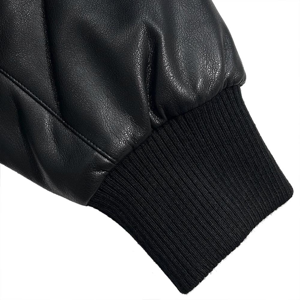 Hooded Faux Leather Flight Jacket - LAST NEST - VENTURER