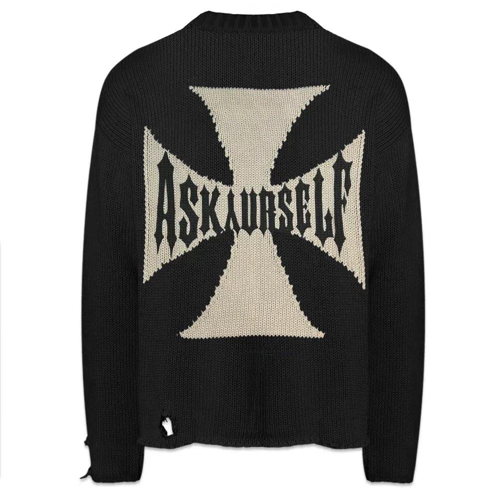 ASKYURSELF (アスクユアセルフ)商品ページ - Rider Cross Knit - Black 