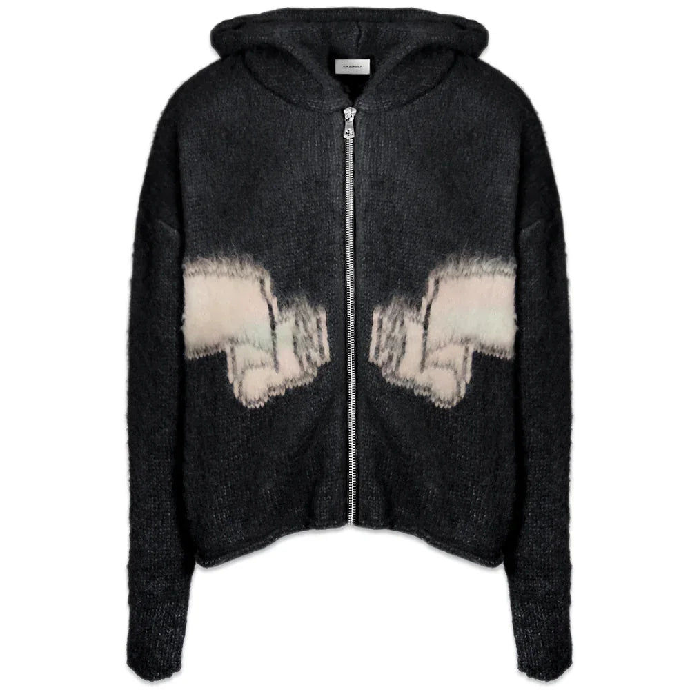 Wrapped Banned Zip Knit Hoodie - ASKYURSELF - VENTURER