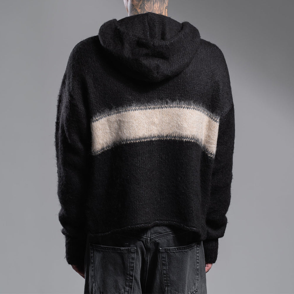 Wrapped Banned Zip Knit Hoodie