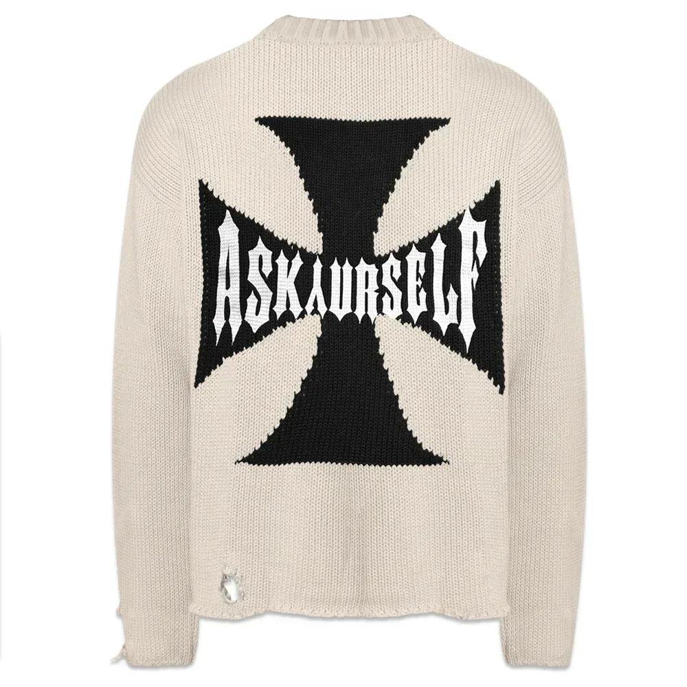 ASKYURSELF (アスクユアセルフ)商品ページ - Rider Cross Knit - Ecru 