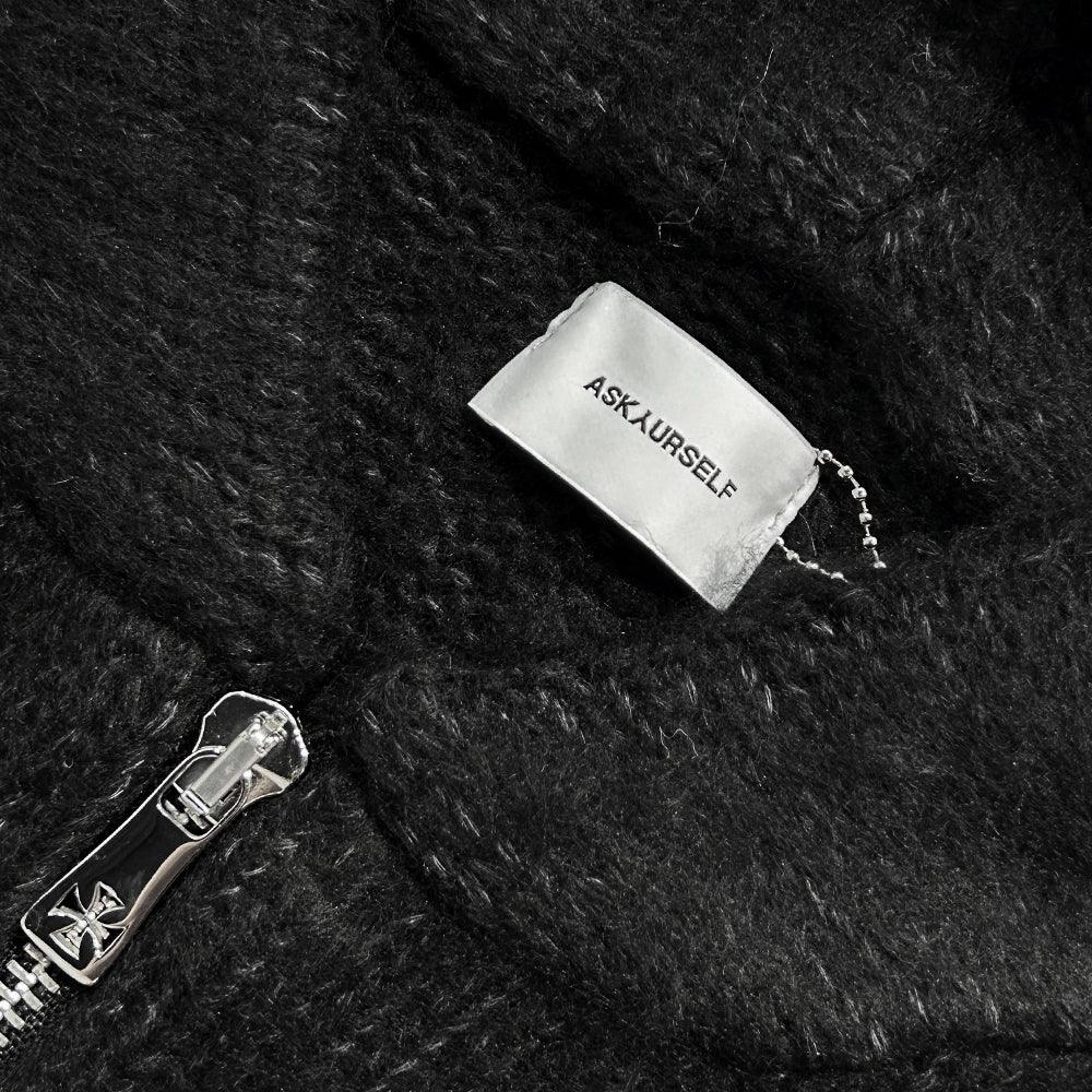 Raglan Brushed Cross Zip Knit Hoodie - ASKYURSELF - VENTURER