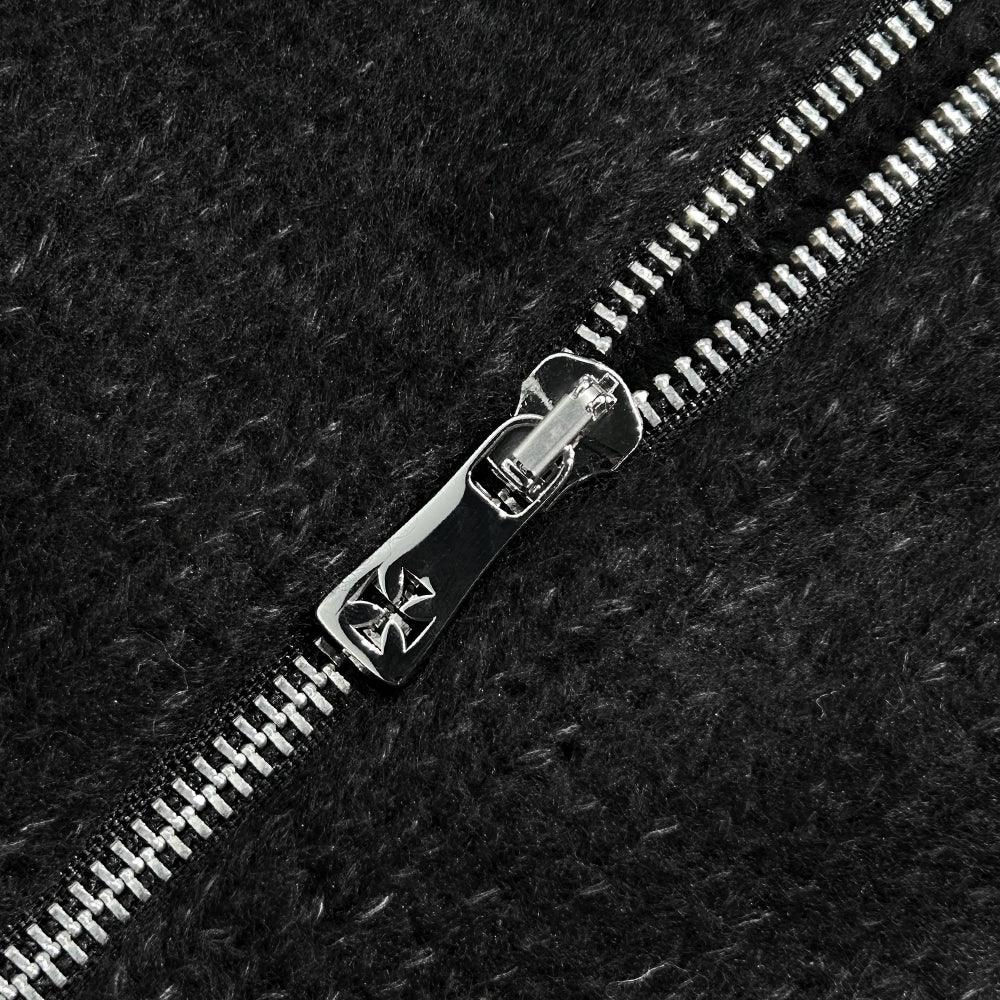 Raglan Brushed Cross Zip Knit Hoodie - ASKYURSELF - VENTURER