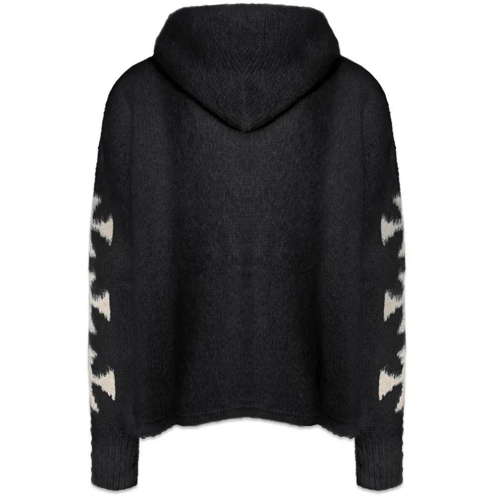 Raglan Brushed Cross Zip Knit Hoodie - ASKYURSELF - VENTURER