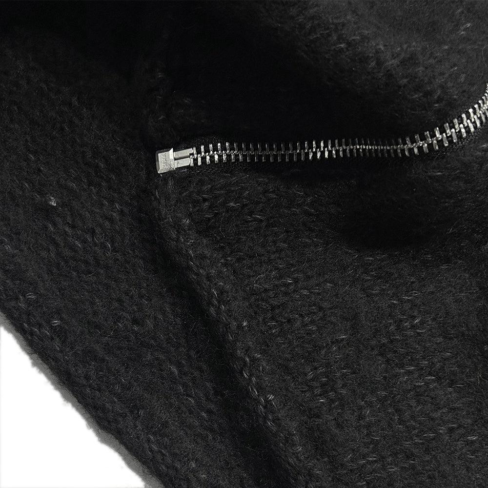 Raglan Brushed Cross Zip Knit Hoodie - ASKYURSELF - VENTURER