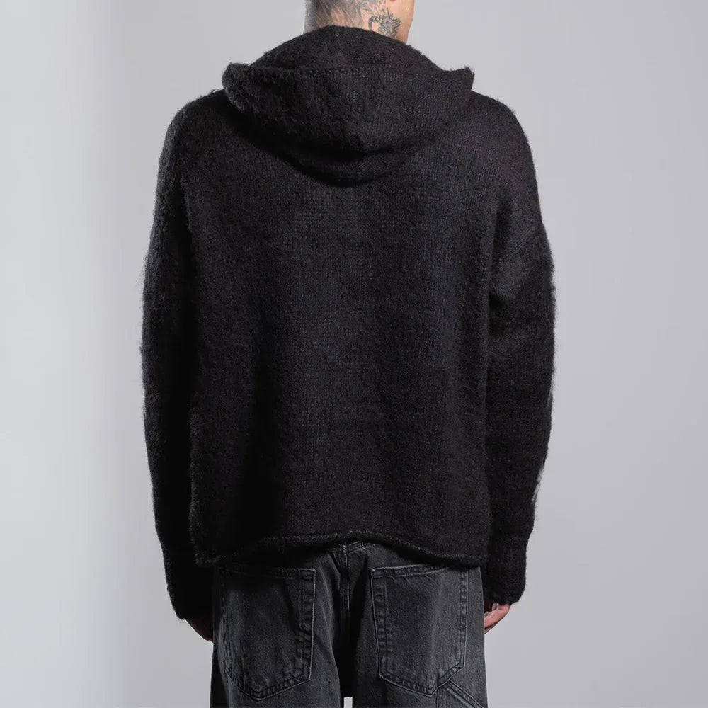 Raglan Brushed Cross Zip Knit Hoodie - ASKYURSELF - VENTURER