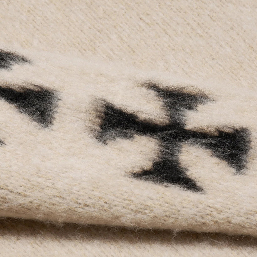 Raglan Brushed Cross Zip Knit Hoodie