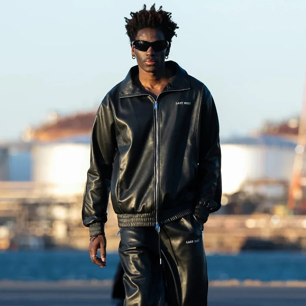 Faux Leather Track Pants - LAST NEST - VENTURER