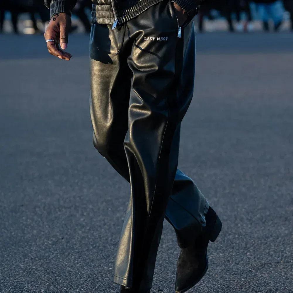 Faux Leather Track Pants - LAST NEST - VENTURER