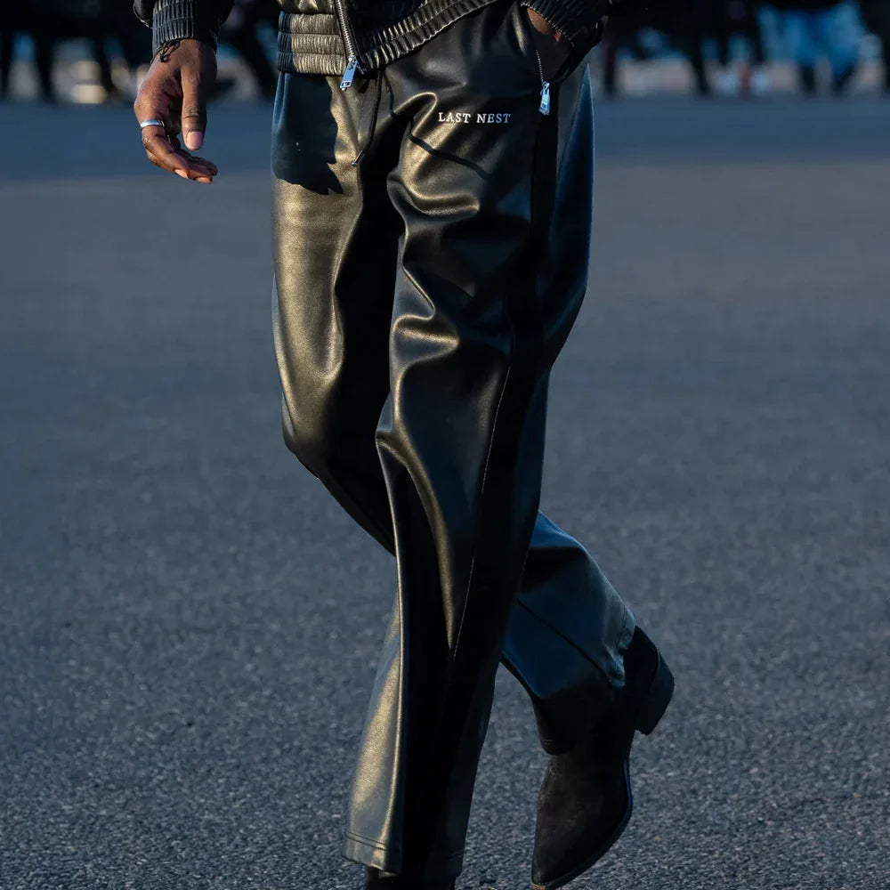 Faux Leather Track Pants - LAST NEST - VENTURER