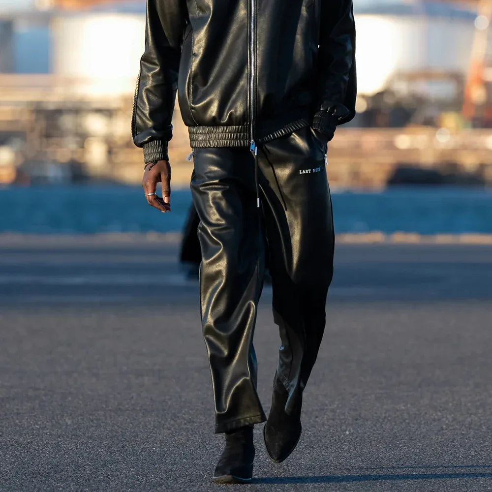 Faux Leather Track Pants - LAST NEST - VENTURER
