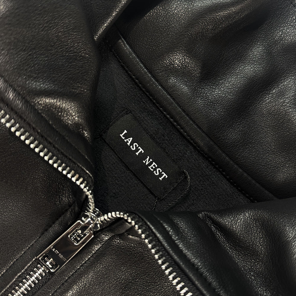 Faux Leather Track Jacket