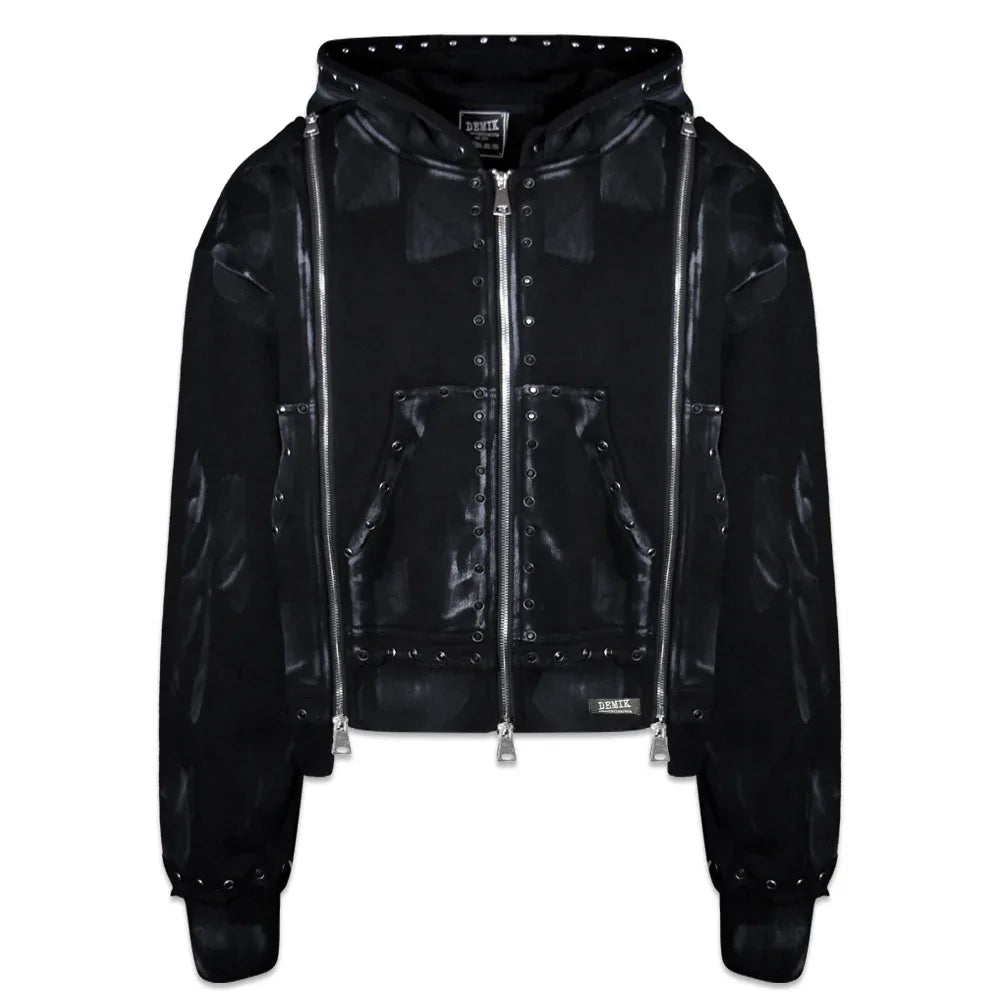 Black Diamond Triple Zip Hoodie - DEMIK EXCLUSIVES - VENTURER