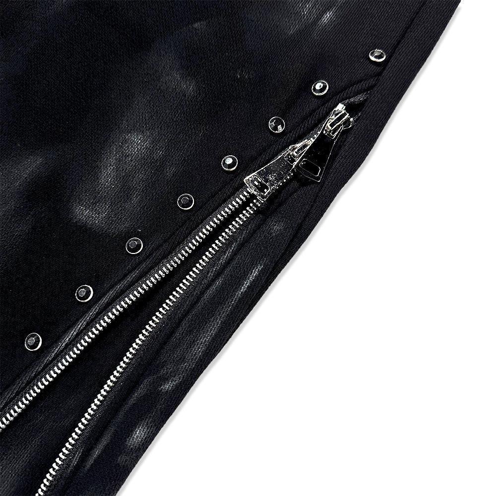 Black Diamond Triple Zip Flared Sweatpants - DEMIK EXCLUSIVES - VENTURER