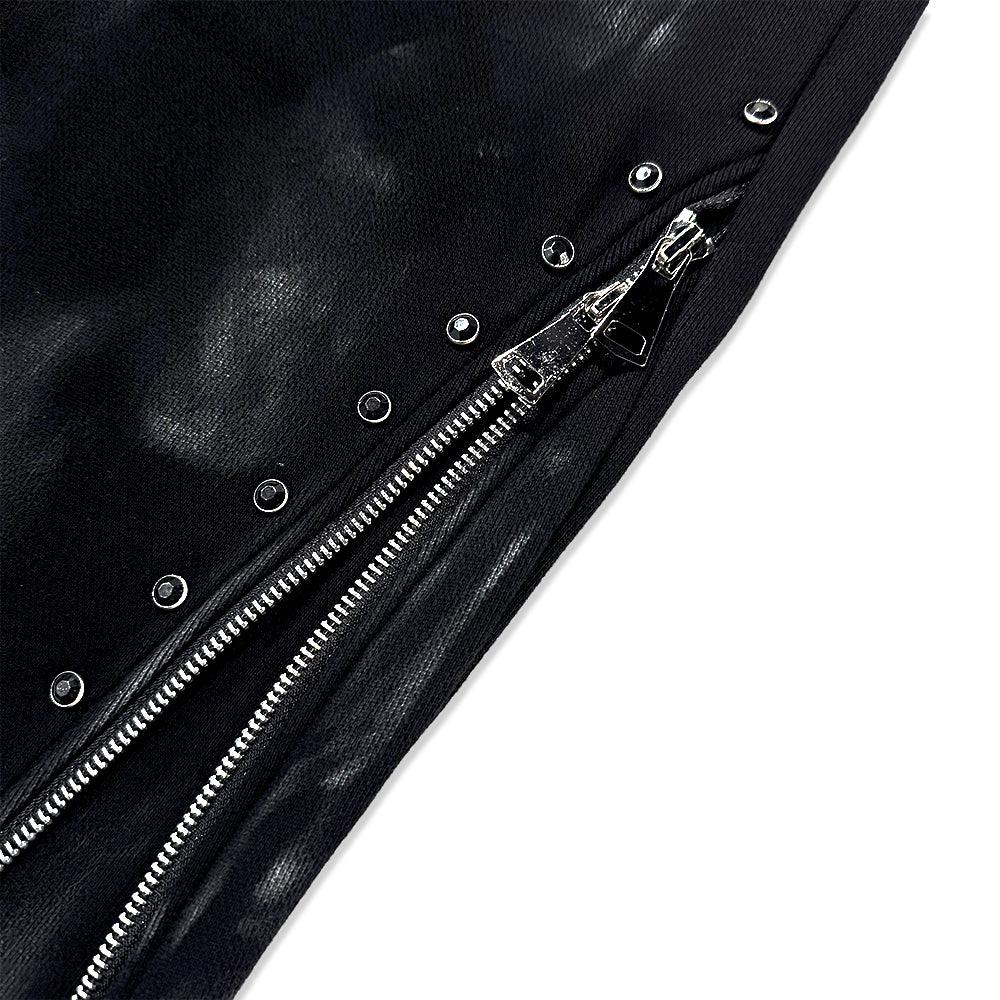 Black Diamond Triple Zip Flared Sweatpants - DEMIK EXCLUSIVES - VENTURER