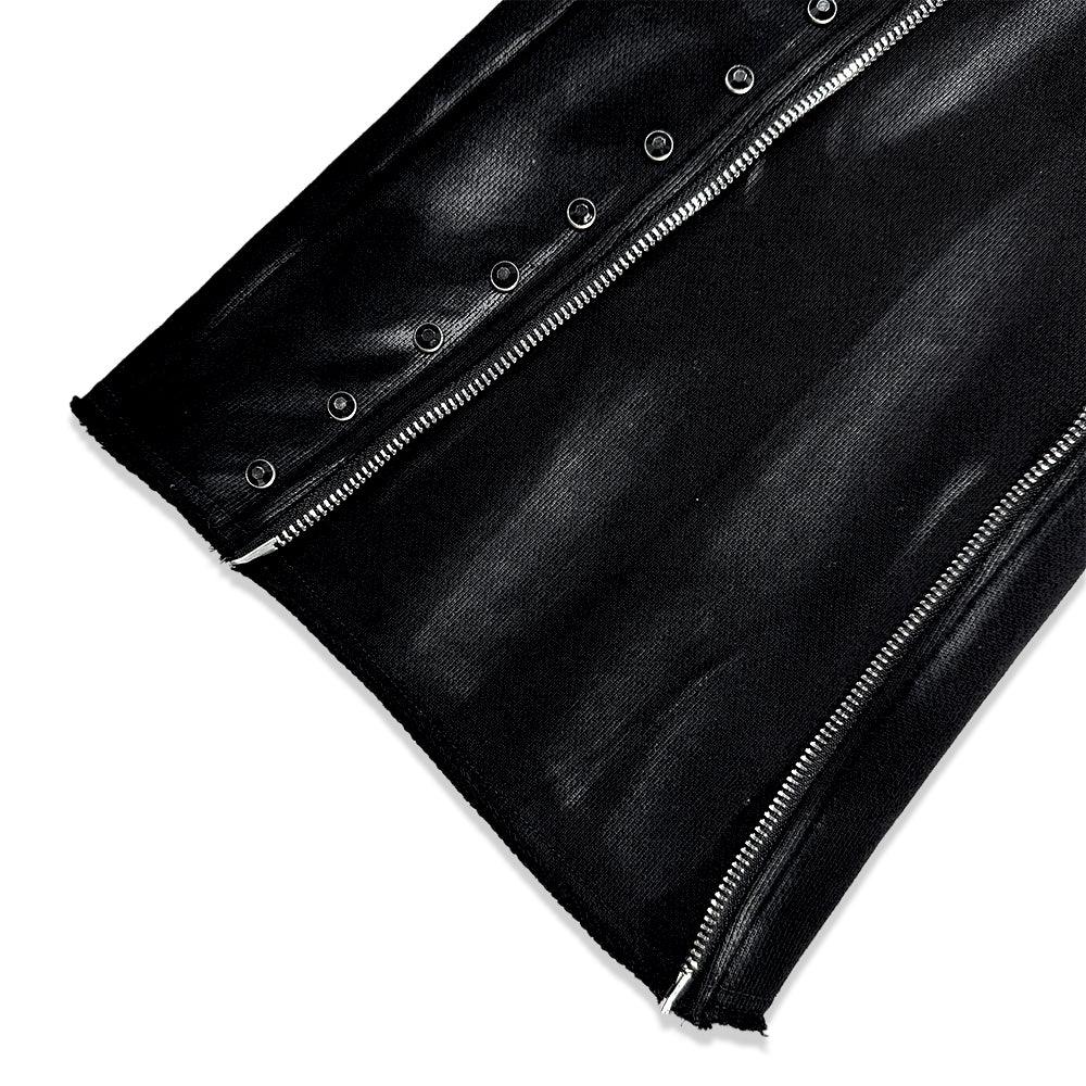 Black Diamond Triple Zip Flared Sweatpants - DEMIK EXCLUSIVES - VENTURER