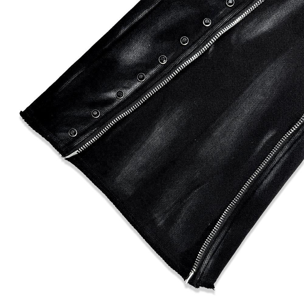 Black Diamond Triple Zip Flared Sweatpants - DEMIK EXCLUSIVES - VENTURER