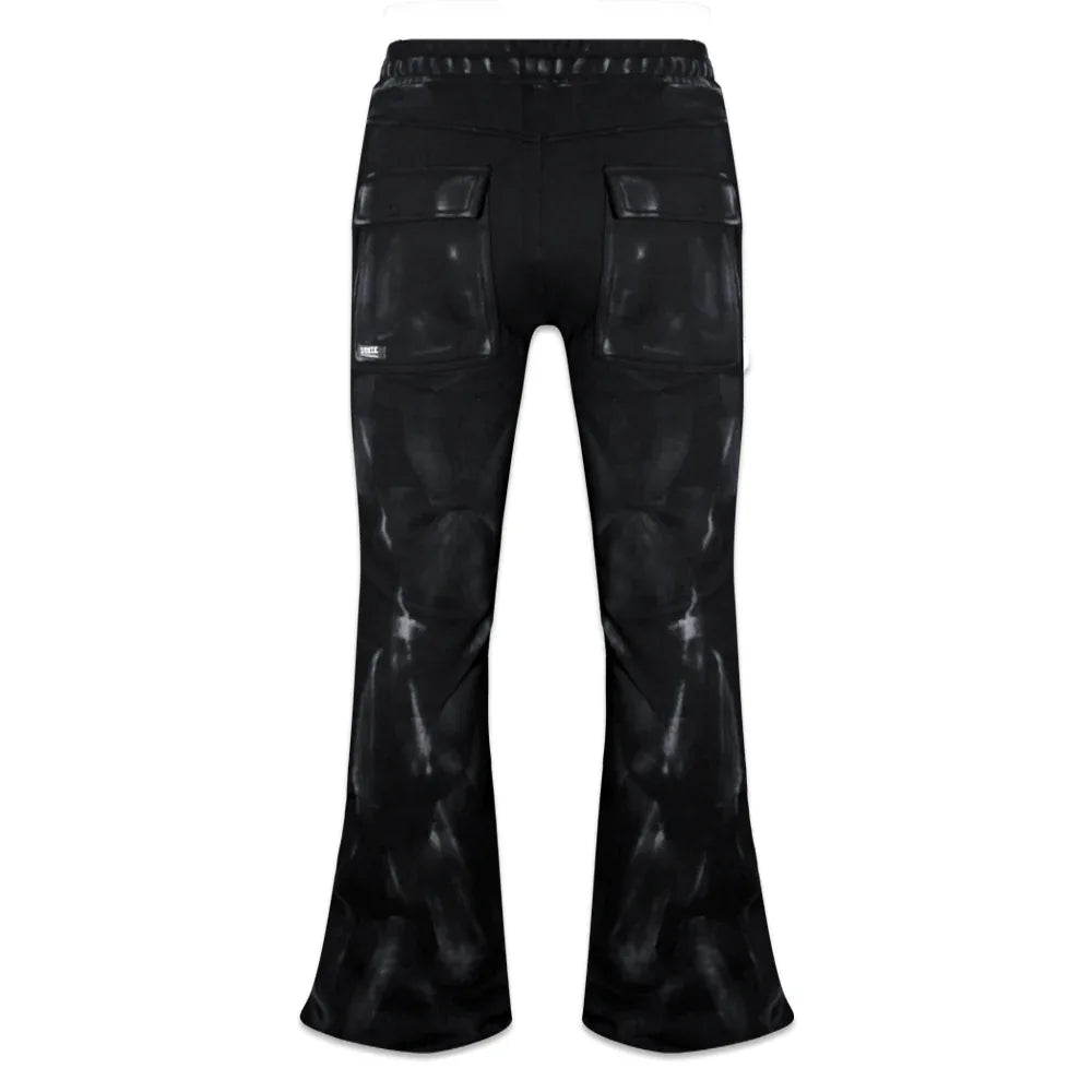 Black Diamond Triple Zip Flared Sweatpants - DEMIK EXCLUSIVES - VENTURER