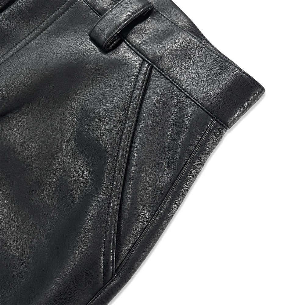 Faux Leather Carpenter Pants