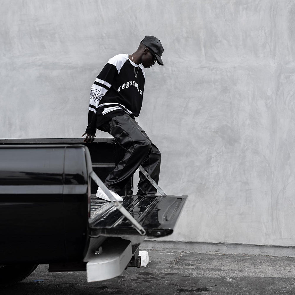 Faux Leather Carpenter Pants