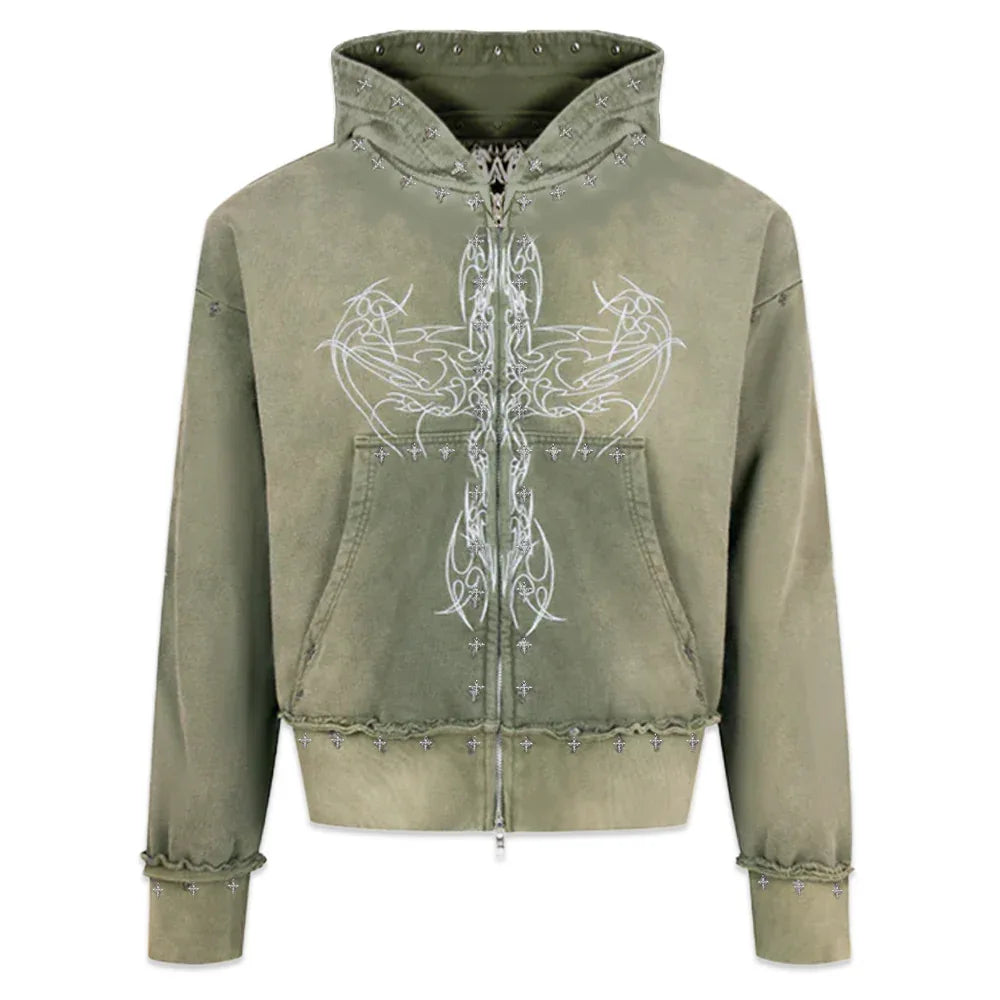 Earthangl Zip Up Hoodie - whathappenedtogod - VENTURER