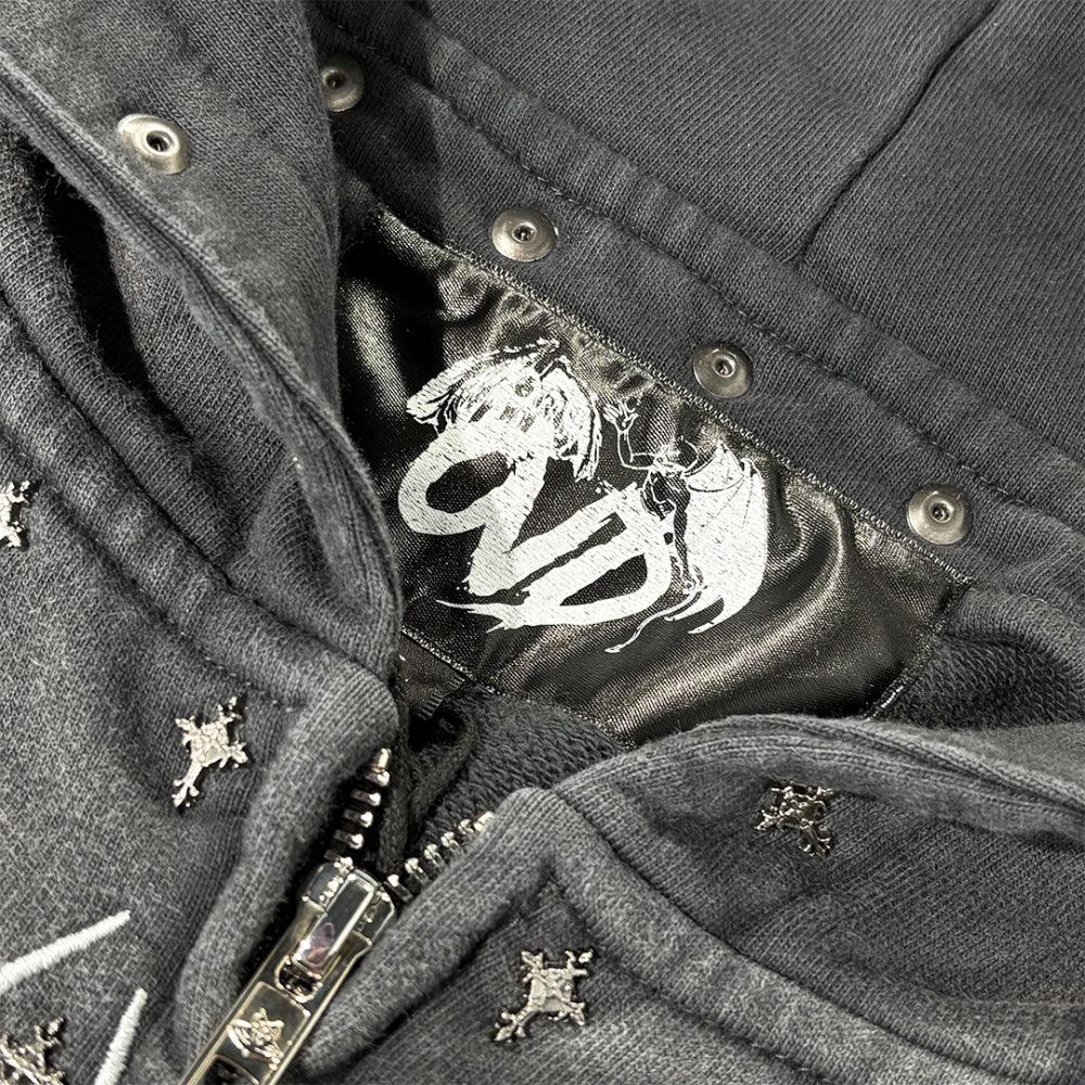 Drkangl Zip Up Hoodie - whathappenedtogod - VENTURER