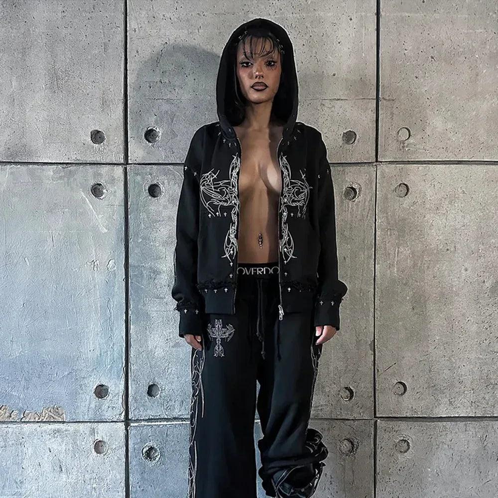 Shdwangl Zip Up Hoodie - whathappenedtogod - VENTURER