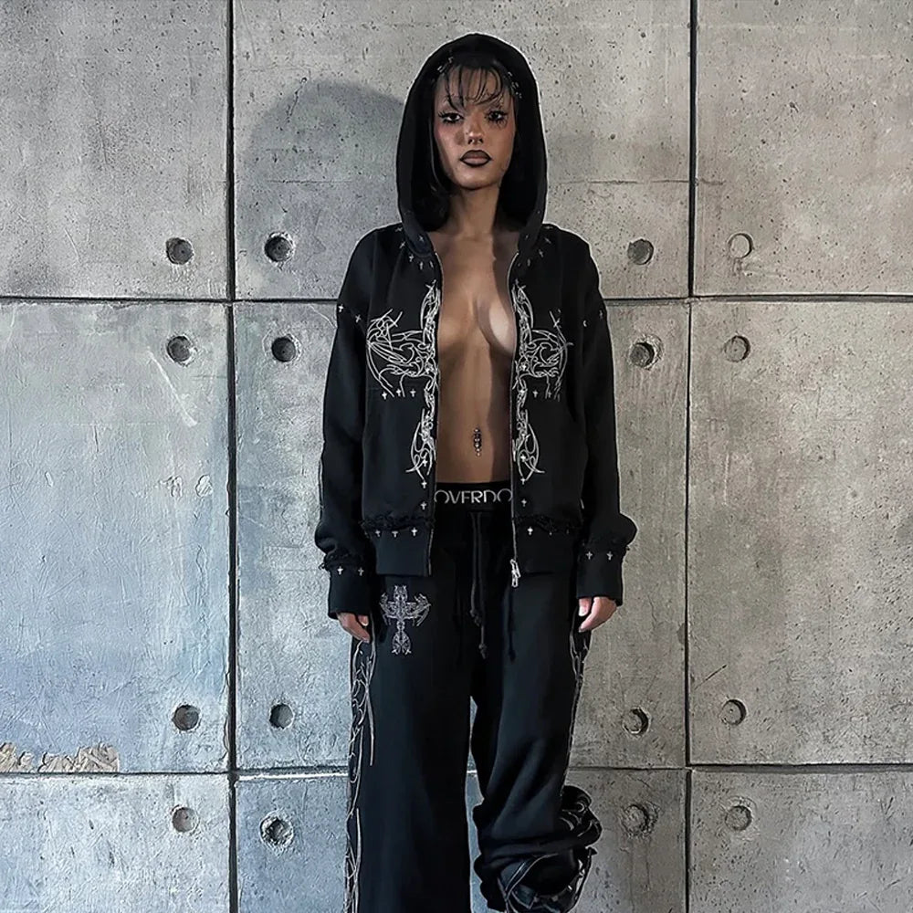 Shdwangl Zip Up Hoodie - whathappenedtogod - VENTURER