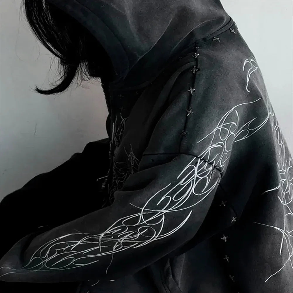 Shdwangl Zip Up Hoodie - whathappenedtogod - VENTURER