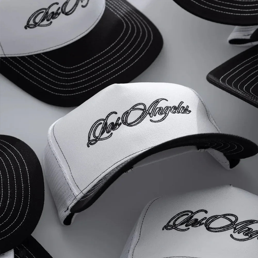 LA Script Trucker Hat - STAMPD - VENTURER