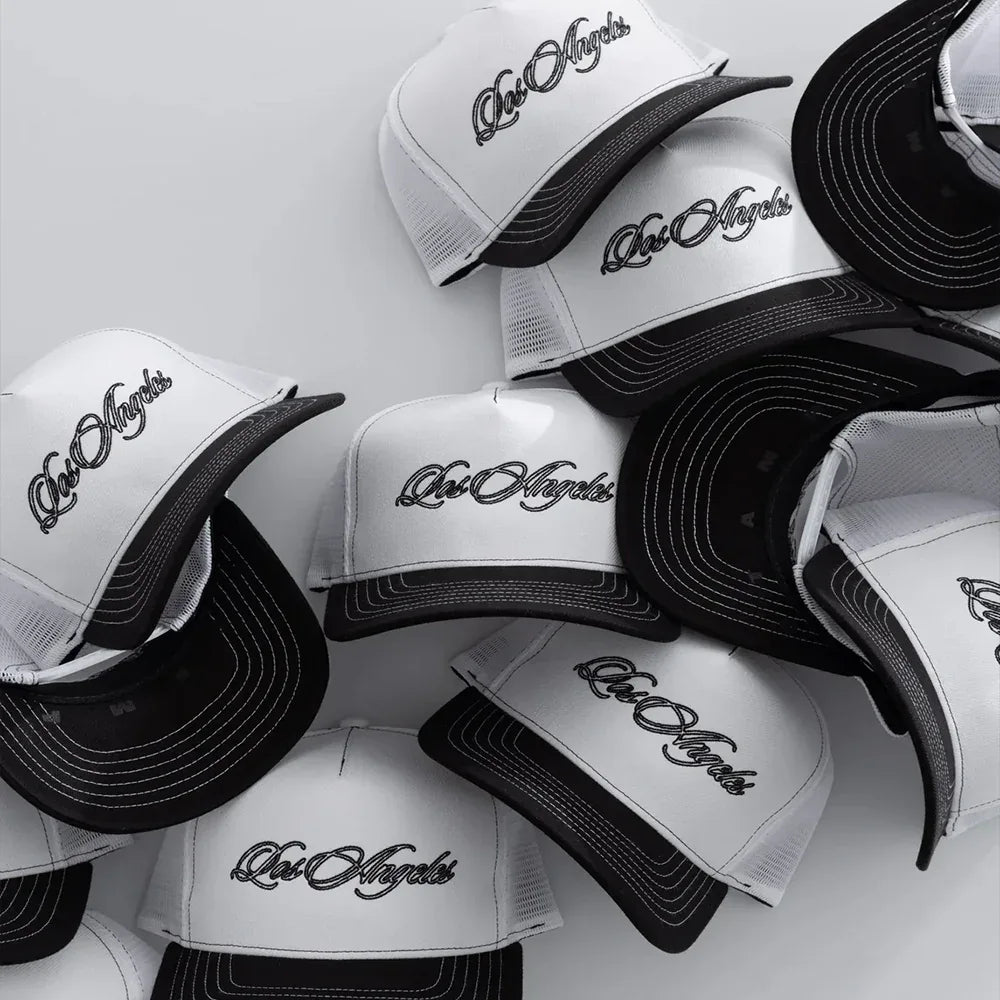LA Script Trucker Hat - STAMPD - VENTURER