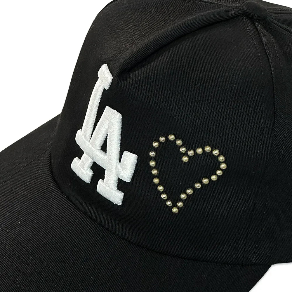 LA Emb Heart Studs Snapback - DENIM DOCTORS - VENTURER