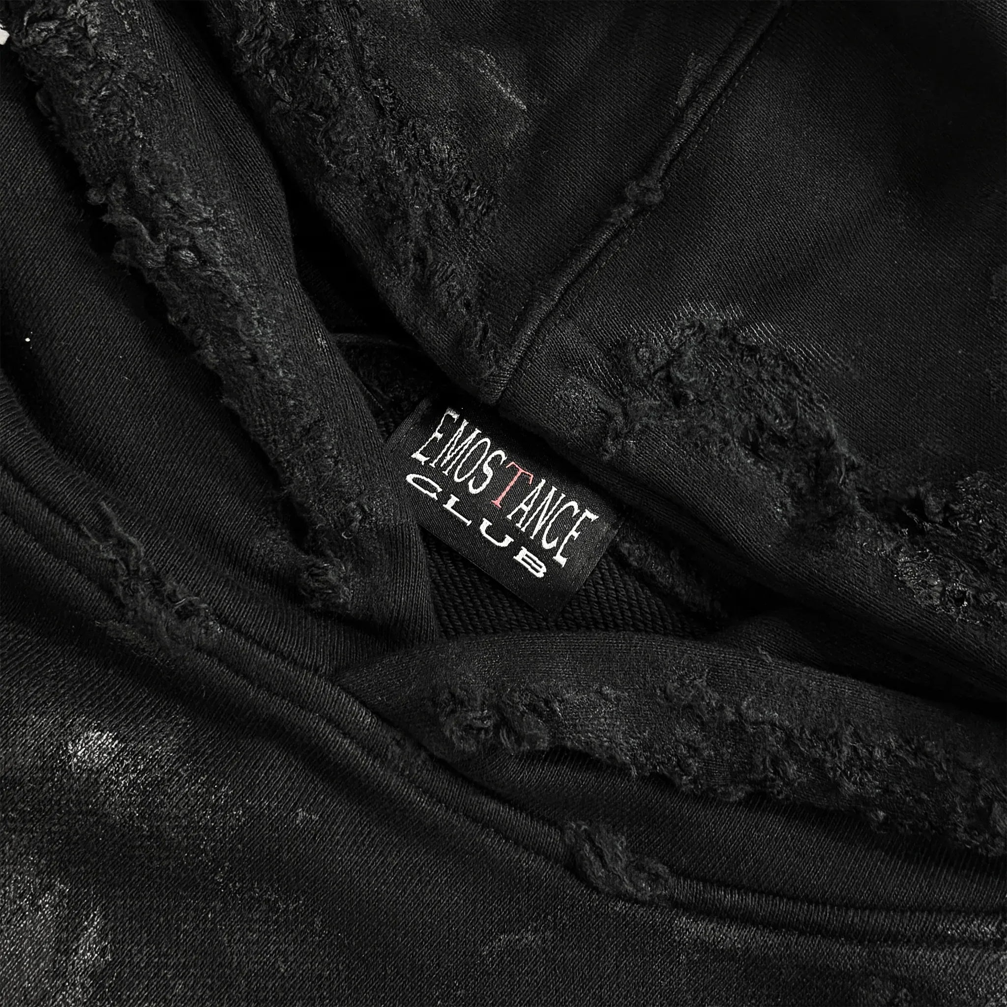 Distressed Coated Checkerboard Hoodie - EMOstanceclub - VENTURER