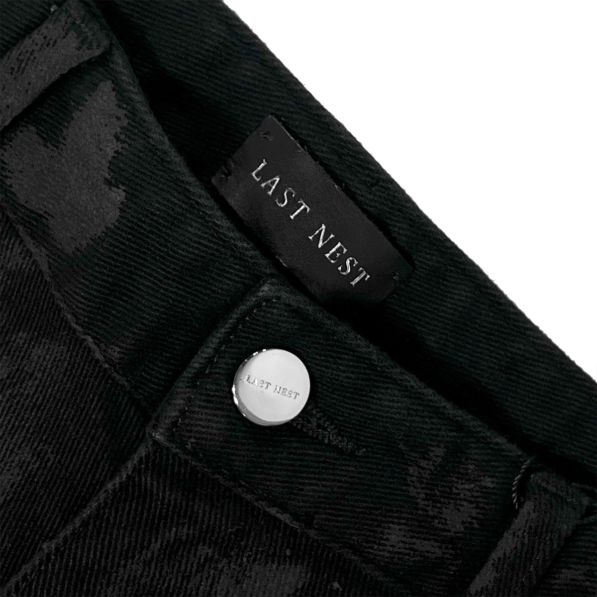 Coated Leather Look Flare Denim Pants