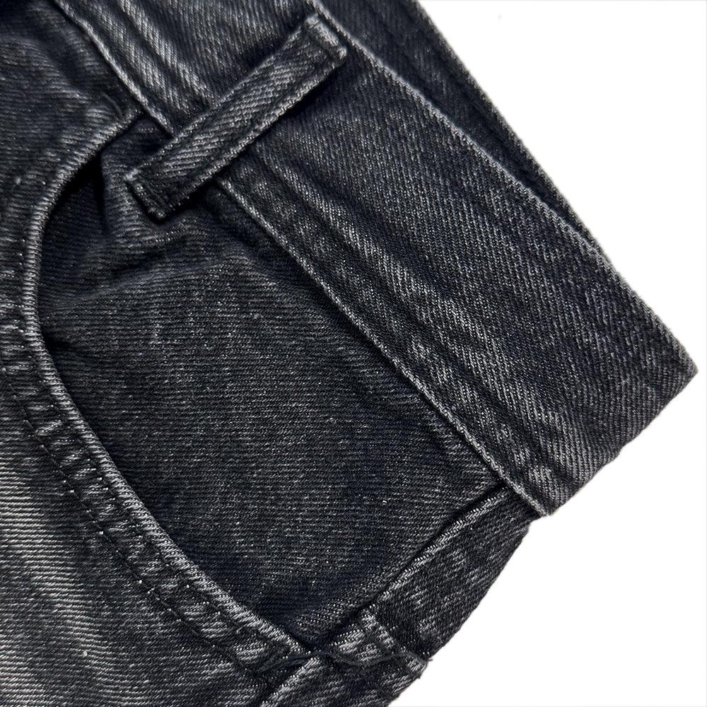 Curved Quad Cargo Washing Denim Pants - BLR BLUER - VENTURER