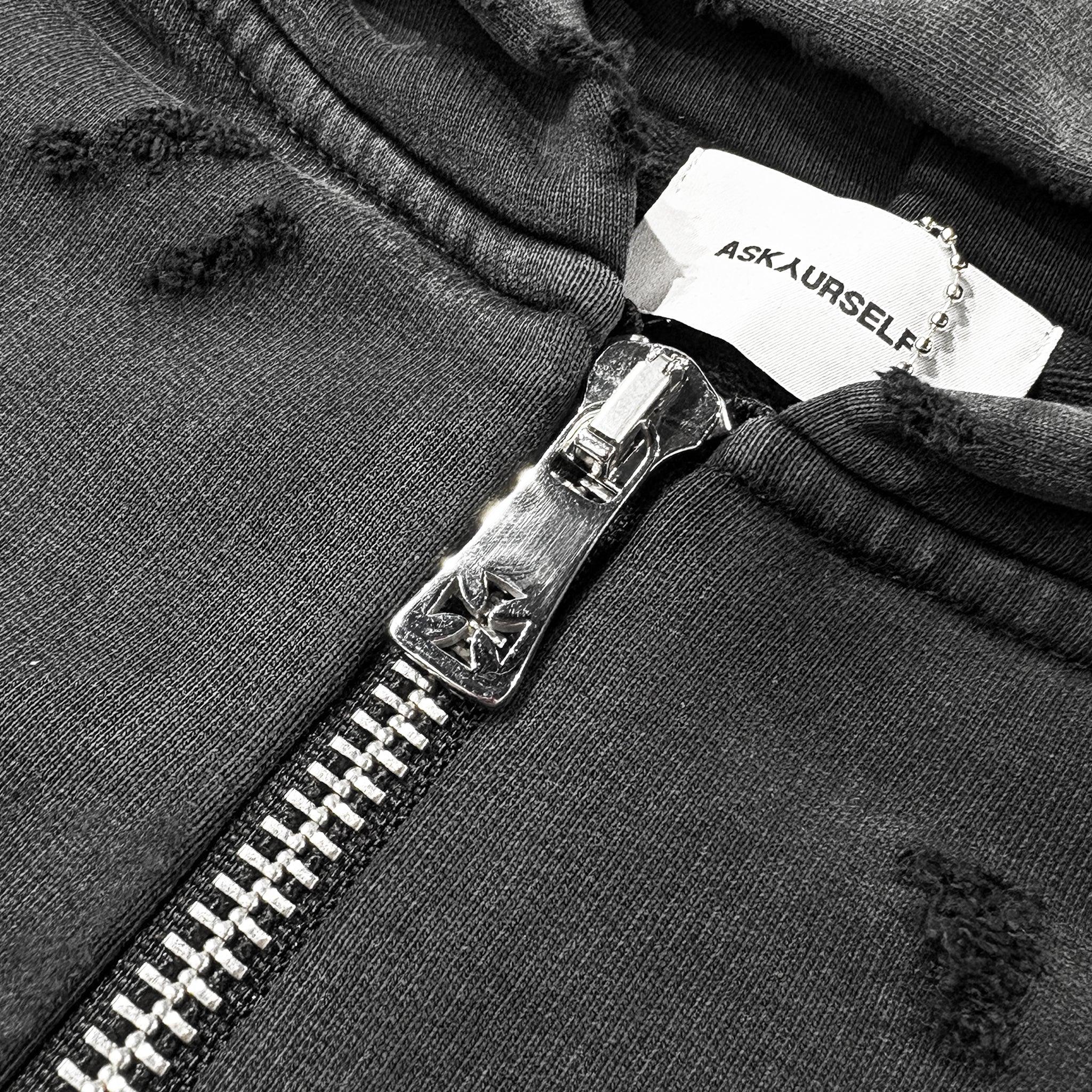 Cross Studded Destroyer Zip Hoodie
