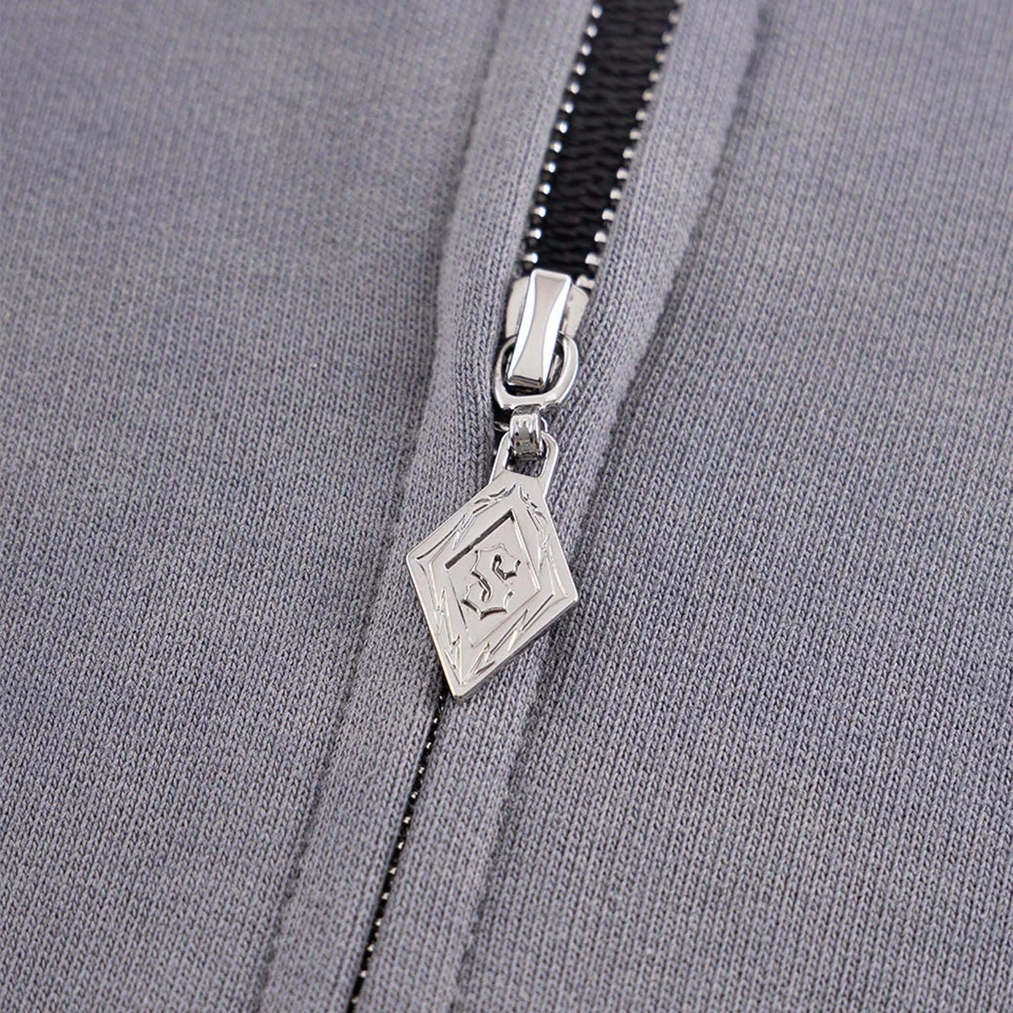 Dagger Cross Leather Patch Zip Hoodie - UNKNOWN LONDON - VENTURER