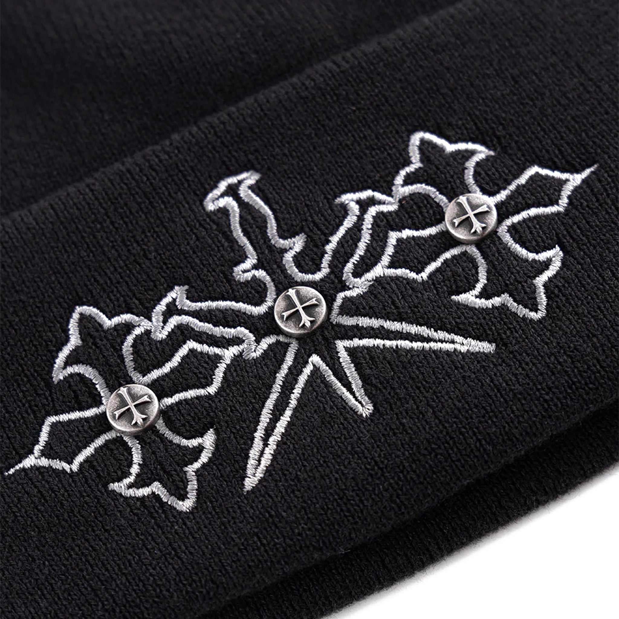Dagger Cross Embroidery Beanie