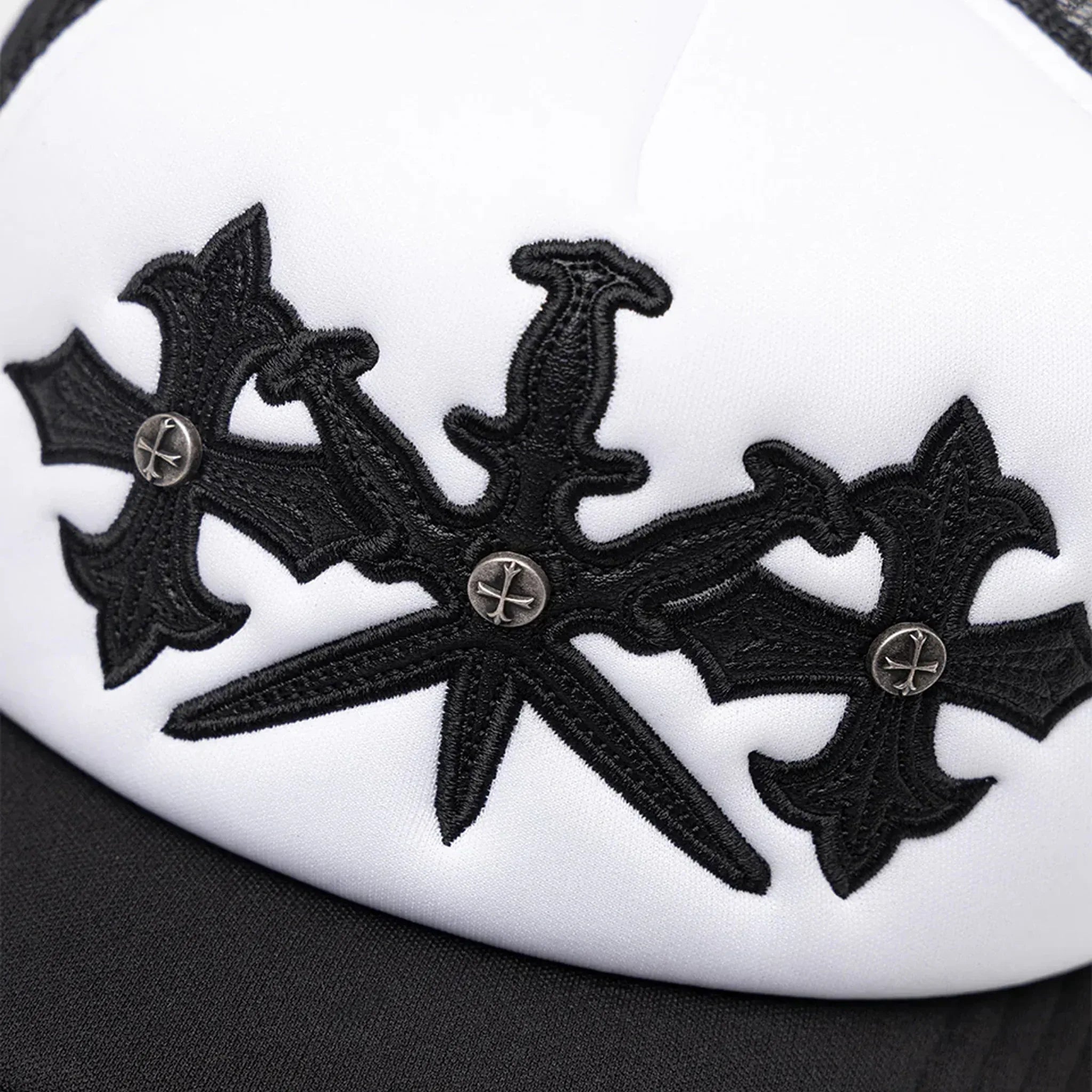 Dagger Cross Leather Patch Mesh Cap - UNKNOWN LONDON - VENTURER