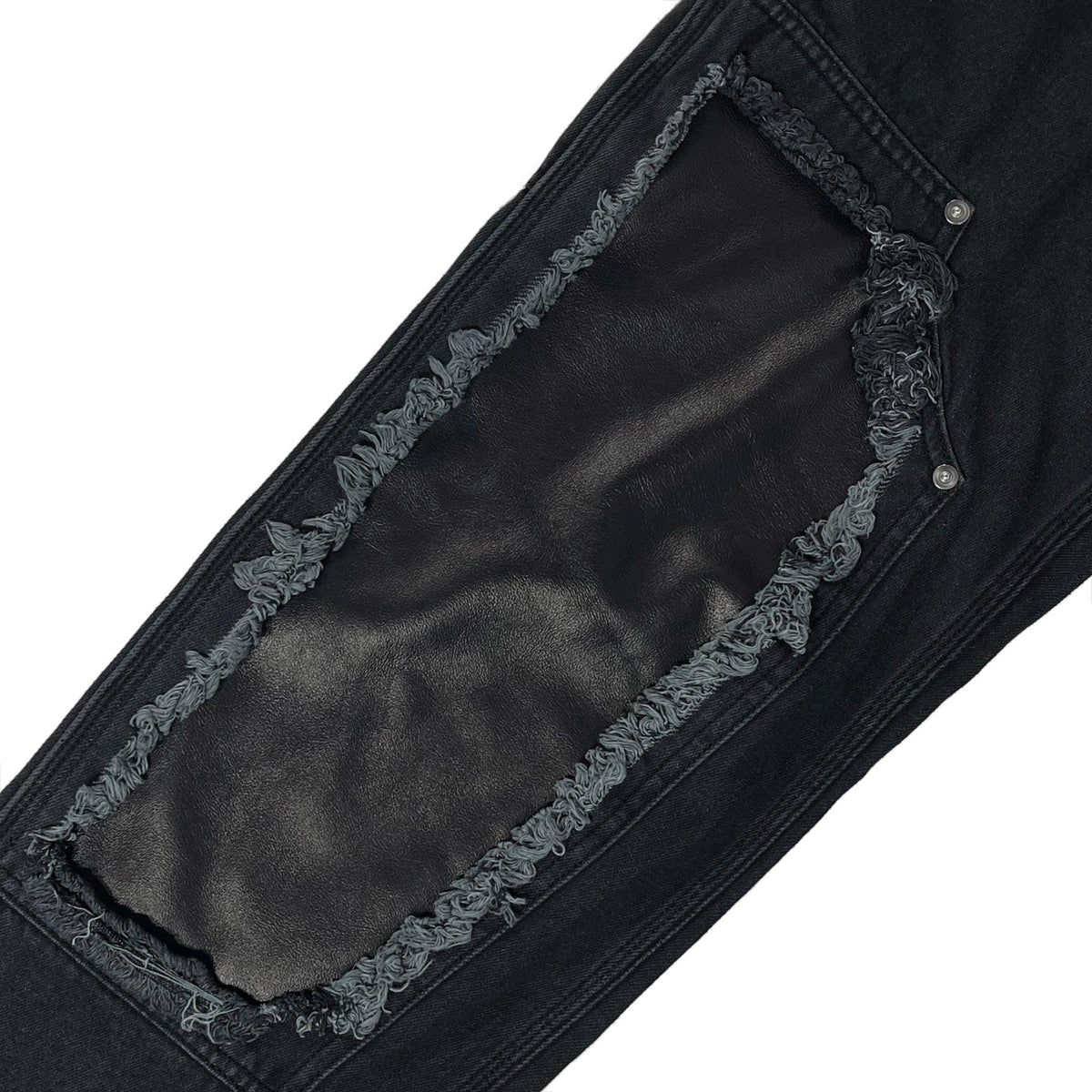 Saefty Pin Leather Denim Double Knee