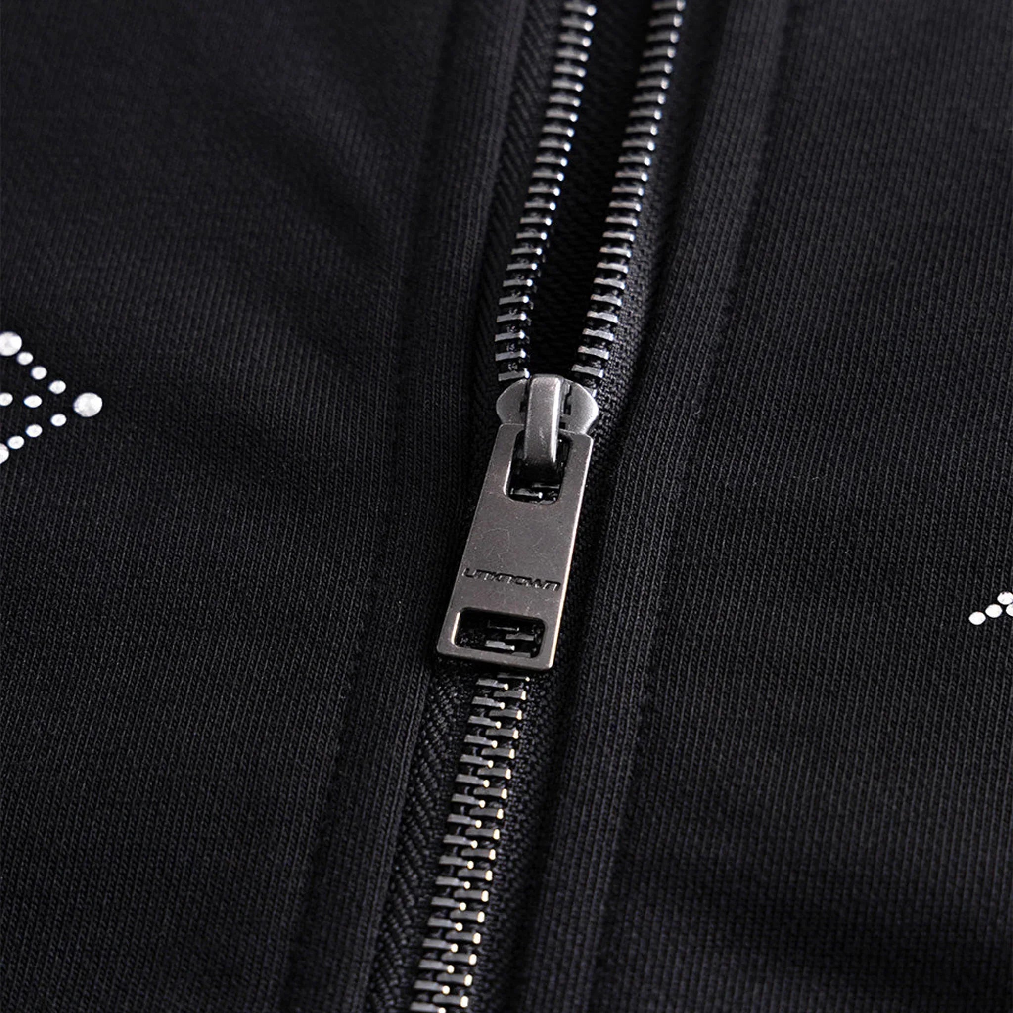 Dagger Cross Rhinestone Zip Hoodie - UNKNOWN LONDON - VENTURER