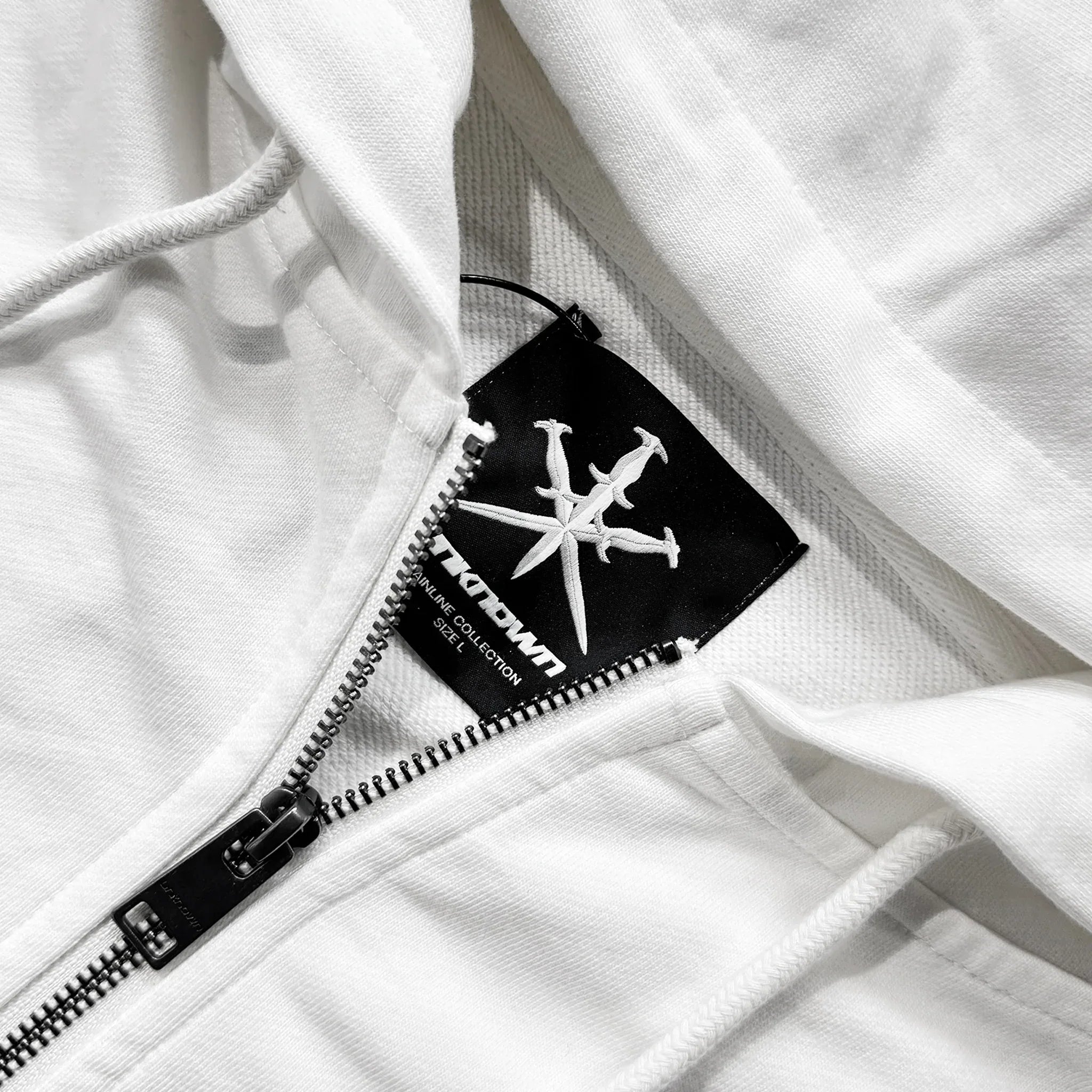 Cross Rhinestone Zip Up Hoodie - UNKNOWN LONDON - VENTURER
