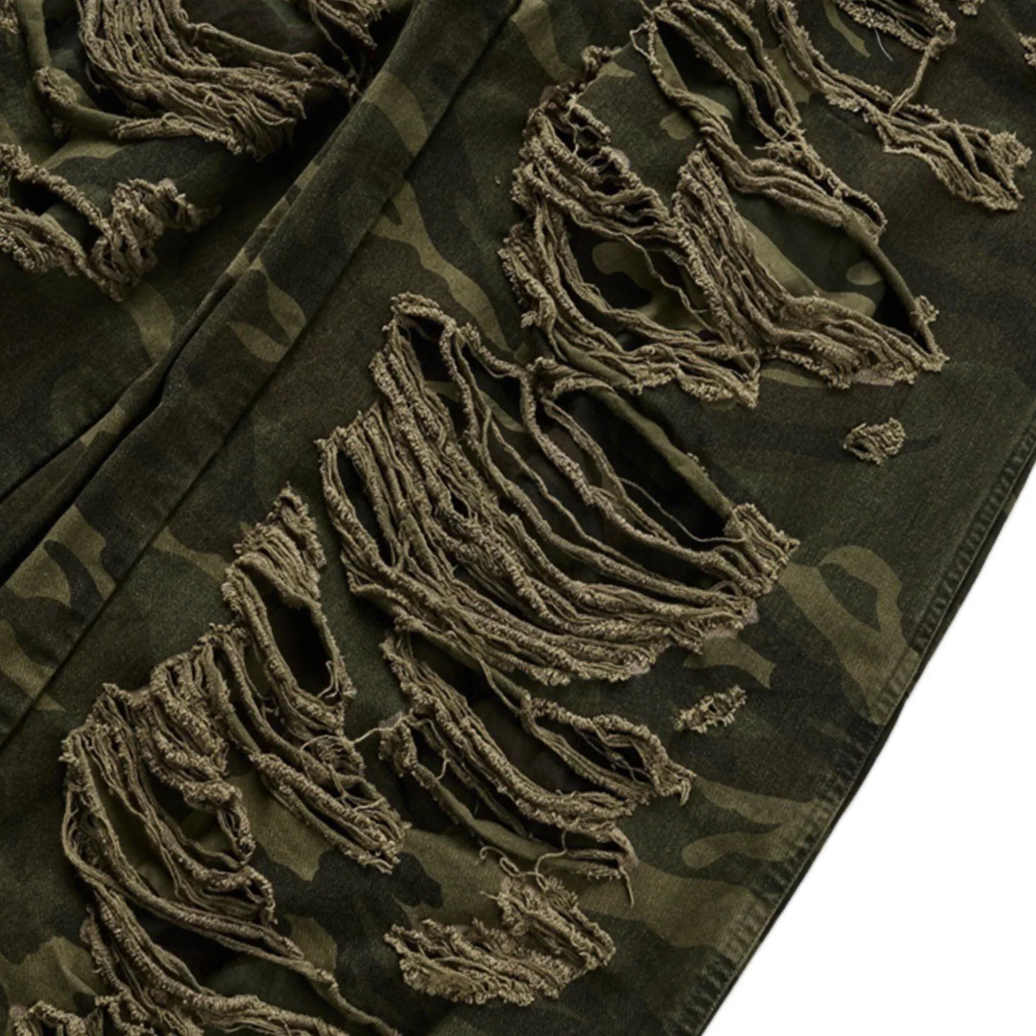 Double Layered Distressed Camo Pants - EMOstanceclub - VENTURER