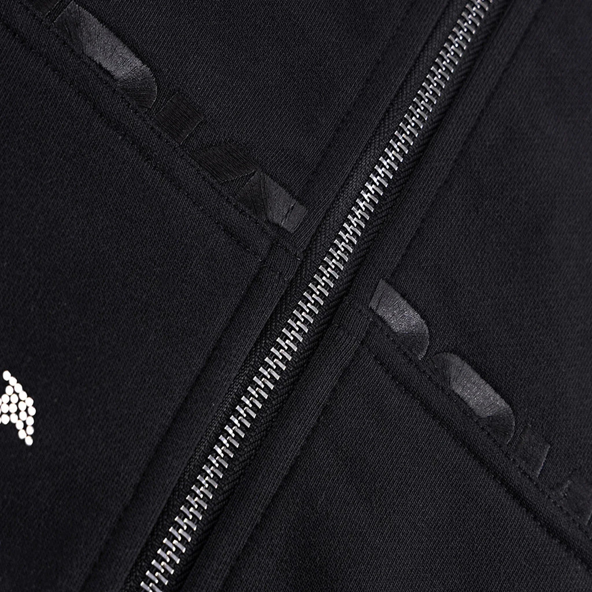 Dagger Cross Rhinestone Zip Hoodie - UNKNOWN LONDON - VENTURER