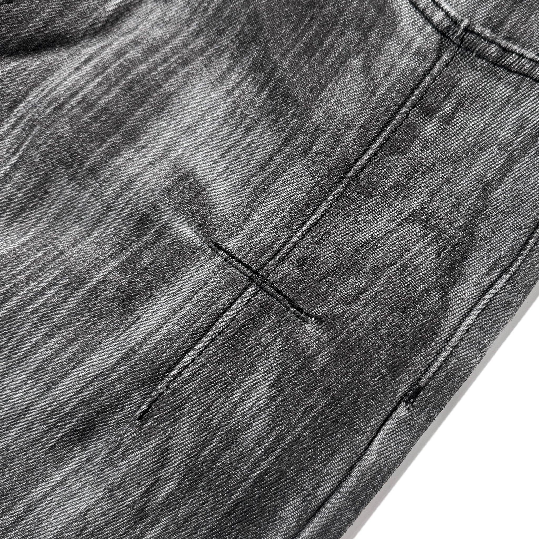Brushed Oil Washed Wide Denim Pants