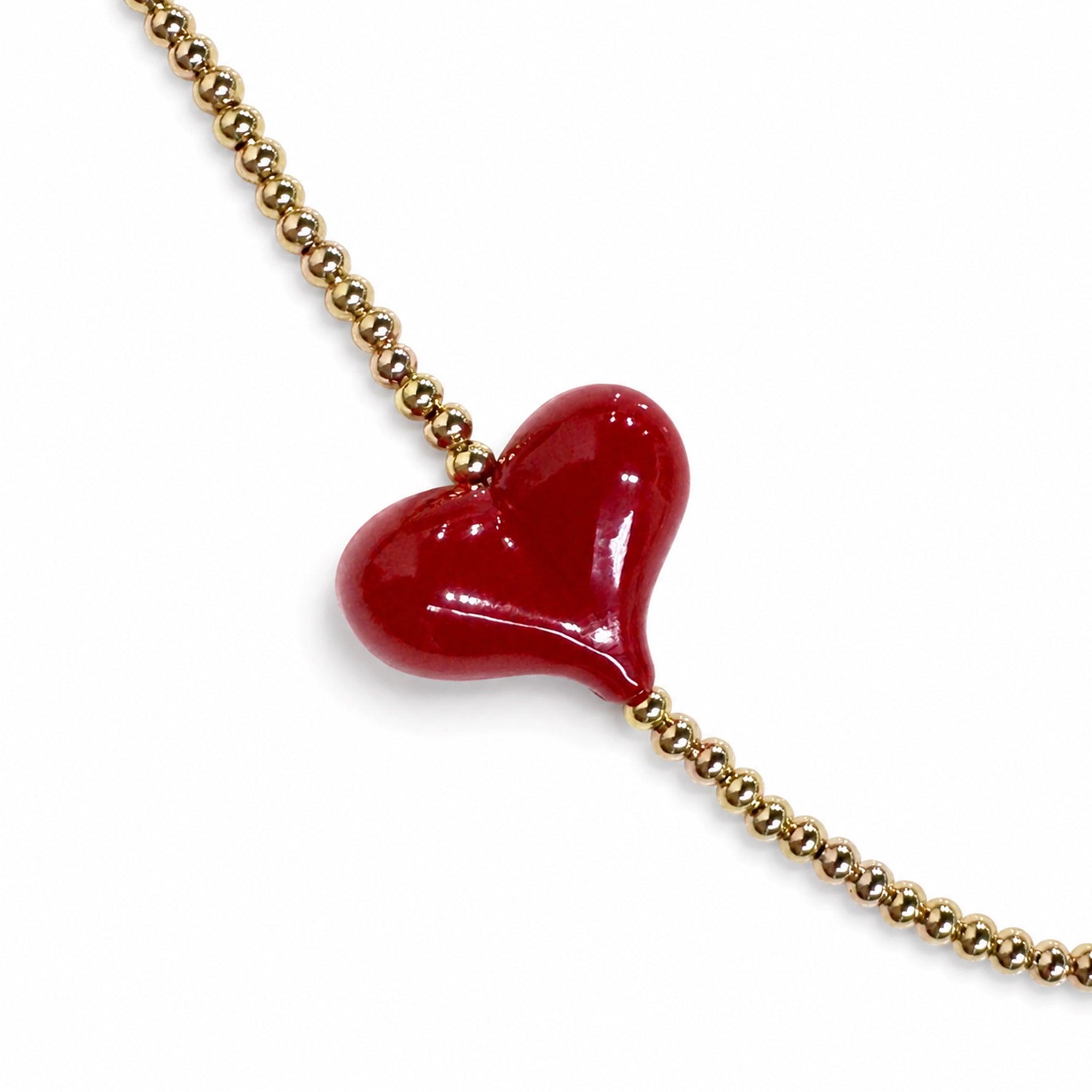 Stud Heart Key Charm