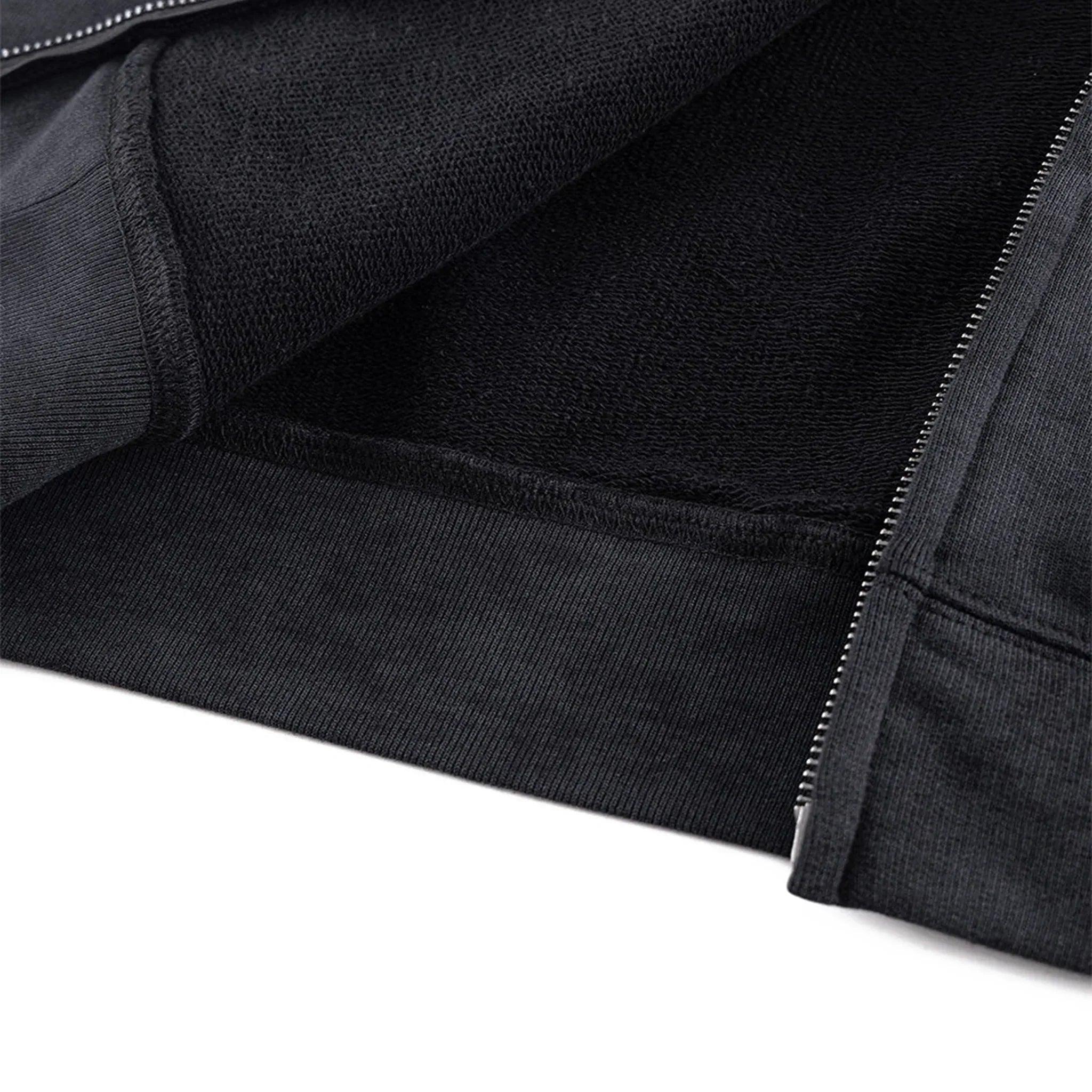 Dagger Cross Leather Patch Zip Hoodie - UNKNOWN LONDON - VENTURER